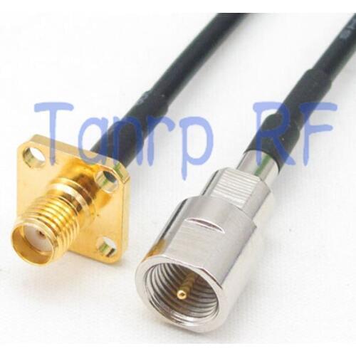 6in FME male plug to SMA female with 4 hole panel RF connector adapter 15CM Pigtail coaxial jumper cable RG174 extension cord