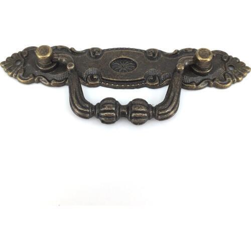 6PCS Antique Bronze Cabinet Knobs Handles Dresser Drawer Knobs Pull Handles for Wood Case Box Cabinet Handle Pulls Vintage