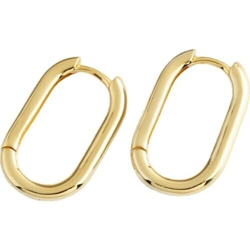 925 Sterling Silver Earring Fashion Personalized Zircon Oval Shape Ear Ring Temperament Big Earring Simple Trend Women Ear Jewel