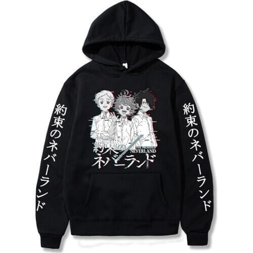 Anime the Promised Neverland Hoodie Emma. Norman. Ray.Printed Streetswear Women Men Hoodies Male Clothes