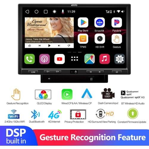 Dual Bluetooth 2 Din Car Radio 7 Inch Touch Screen Android 10.0 Car Multimedia Video Player Built In DSP With Wired Carplay
