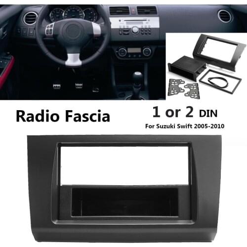 1 or 2 Din Car Stereo Radio Fascia Plate Frame DVD Panel Audio Dash Mount Kit Adapter for Suzuki Swift 2005 2006 2007 2008-2010