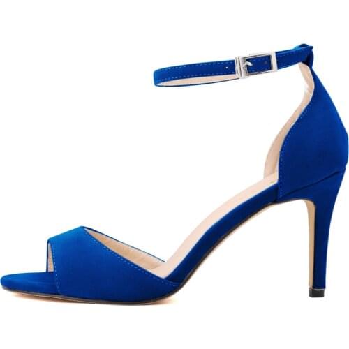 Faux Velvet Sandal Women Pumps Shoes Sexy Party Low Wedding High Heels Multi Patent Hot Summer 107-1VE