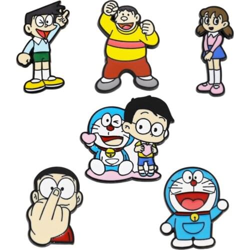 Doraemon Brooch and Enamel Pin Cartoon Cute Men Women Kids Backpack Clothes Hat Lapel Pin
