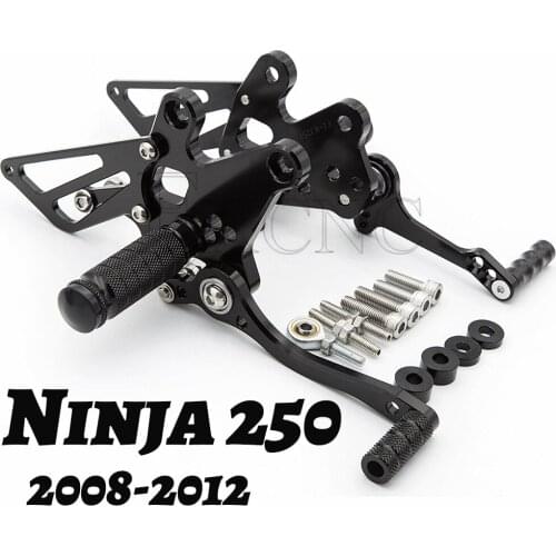 CNC Aluminum Adjustable Motorcycle Rear Set Rearsets For Kawasaki Ninja 250 EXC250 Ninja250 Footrest Foot Pegs Rest Footpegs