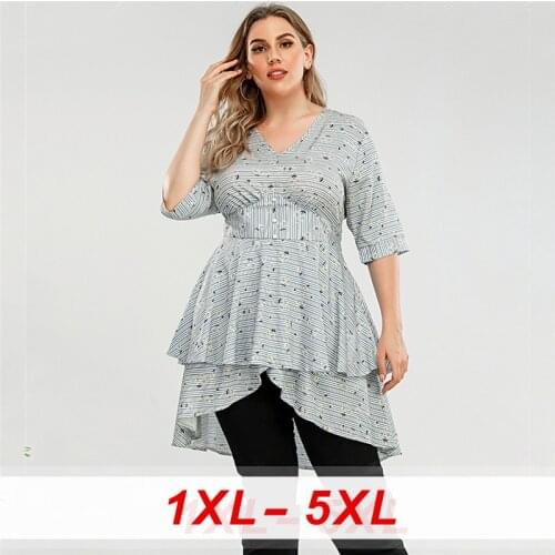 Floral Print Ruffles Dress Plus Size Women A-line V-neck Casual Beach Boho Dress Ladies Empire Above Knee Mini Cascading Ruffles
