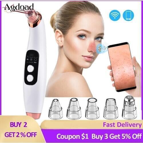 Electric Vacuum Suction Blackhead Remover Facial Pore Cleaner with WiFi Wireless Camera Monitor Acne Pimple Black Head Extractor