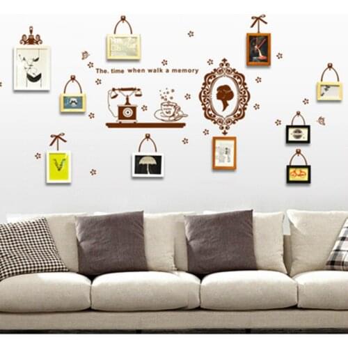 Photo Wall Combo Sticker with Flower Photo Frame Memory Wall Stickers Living Room Bedroom Wall Decals Home Decor Poster Y6033
