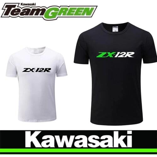 Motorcycle T-shirt T Shirt Men New T-shirt 100% Cotton Summer Short Sleeve Round Neck Tees Male For KAWASAKI ZX12R ZX-12R LOGO