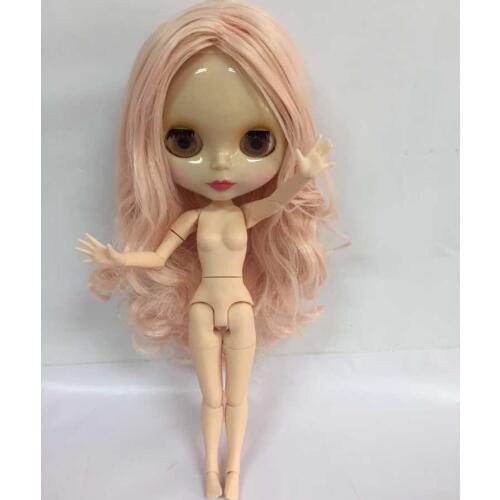 Free shipping cost joint body Nude blyth Doll, pink hair Factory doll ,Suitable For DIY Change BJD Toy For Girls