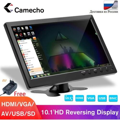 Camecho HD Car Headrest Monitor TFT LCD HD Digital Screen VGA/AV/USB/SD Slim UV Coating PC/TV/DVD Player For Monitoring