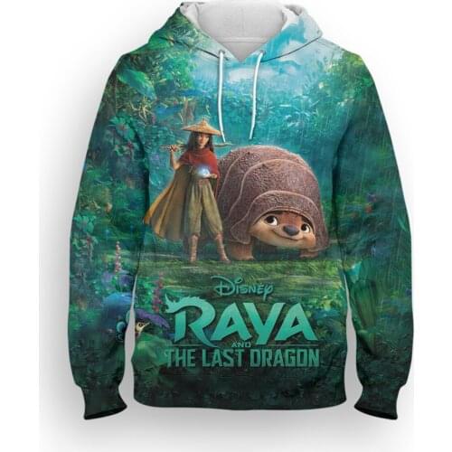 Raya And The Last Dragon Mens Clothes Spring Cartoon Anime Disney 3D Print Boy Girl Kids Hoodies Fashion Womens Sweatshirts