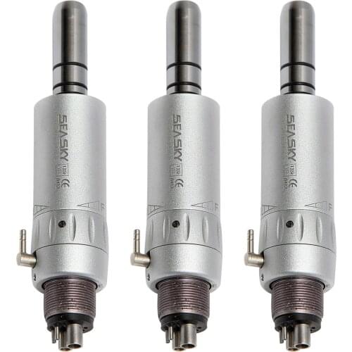 3PCS Dental Slow Low Speed Air Motor E-TYPE Handpiece Fit Contra Angle Straight Handpiece 4Holes