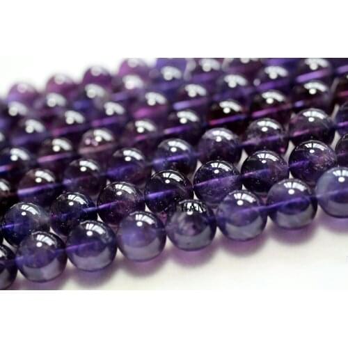 Natural AA 6mm 8mm 10mm 11mm 12 mm Amethystt purple quartz smooth round beads