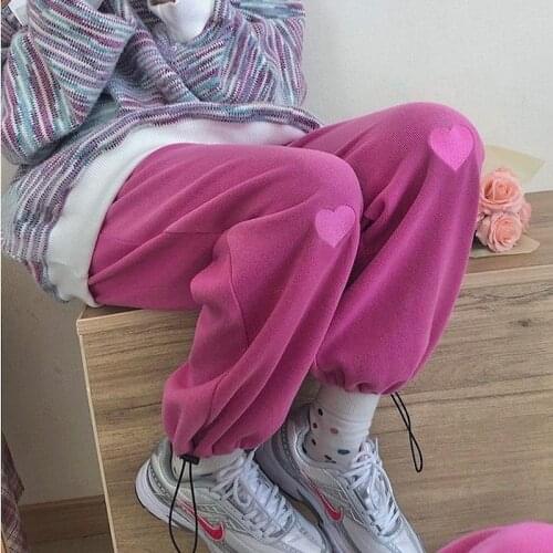 2021 Spring Winter New Pants Velvet Students Korean Harajuku Loose Casual Plus Fashion Streetwear Women Goth Sweatpants Trousers