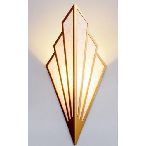 New Creative Metal Triangle Wall Lamp Bedside Lamp Fan Shaped Wall Light LED Hotel Clubhouse Decoration Lamp