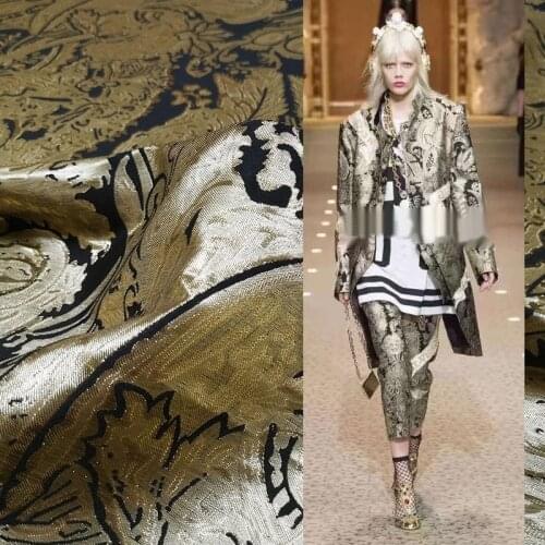 European-style Baroque Style Luxury Metal Wire Dark-Grain Jacquard Fabric For Man/Woman Suit Windbreaker DIY Clothing Sewing