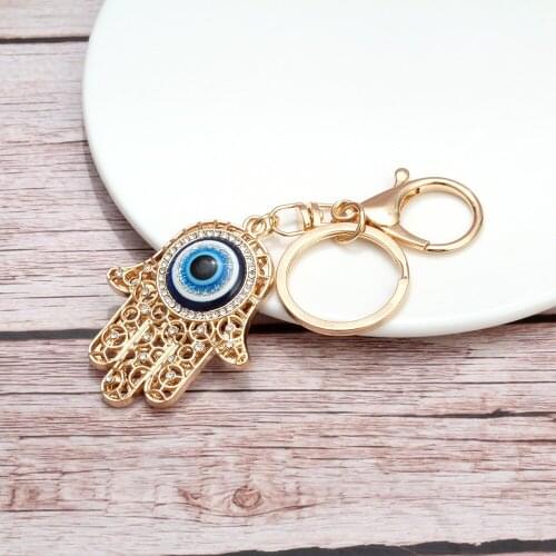 Hand of Fatima Keychain Palm Eyes Keyring Female Bag Accessories Pendant keychain charms