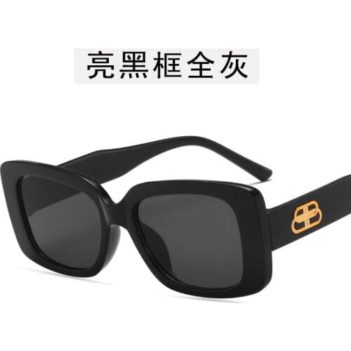 2021 new European and American ins fluorescent Sunglasses Womens fashion brand design square sunglasses Fashion oval UV