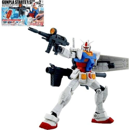 BANDAI Gundam HG 1/144 Gunpla Starter RX-78 VOL2 Model Kids Assembled Toy Robot Japanese Anime Action Figures Collections Gifts