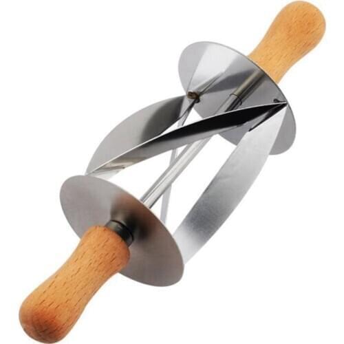 Stainless Steel Rolling Cutter Making Croissant Bread Wheel Dough Pastry Wooden Handle Baking Kitchen Accessories Knife Garden