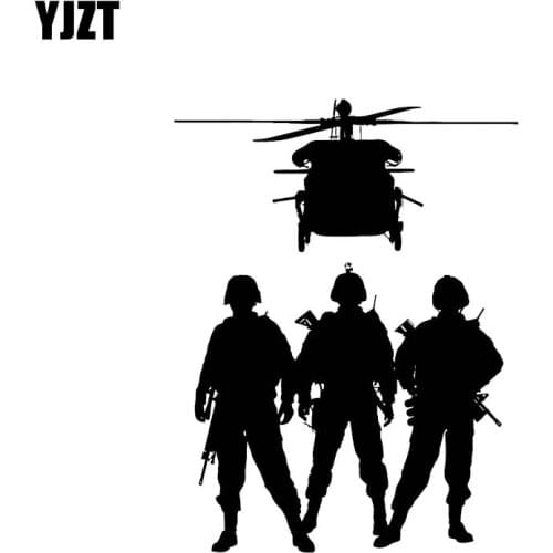 YJZT 10.7*14.1CM Unite Soldier Team Lets Move Covering The Body Fashion Car Sticker Decal Black/Silver Vinyl C20-1672