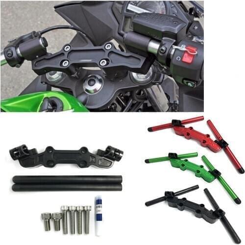 Clip-On Adapter Plate Handlebars Set for Kawasaki Ninja 650R ER-6F ER6F ER6N 2006-2016 2015 Handle Bar Riser Clip on Clamp Mount