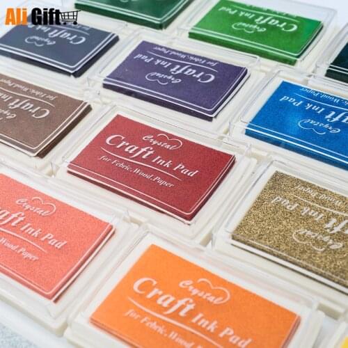 1pc 15 Colors Big Ink Pad Stamp Planner Scrapbooking Silicone Stamp Inkpad Diy Diary Greeting Card Making Supplies Inpad