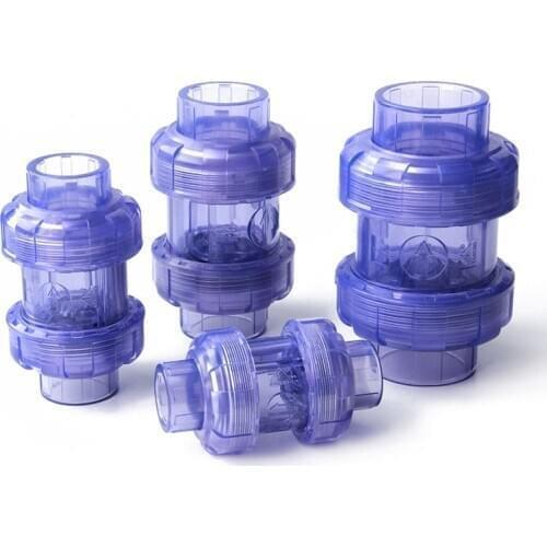 1pcs Transparent I.D.20mm ~ 63mm PVC One Way Non Return Check Valve UPVC Pipe Fitting For Garden Irrigation Aquarium Fish Tank