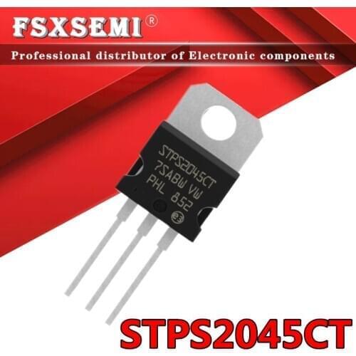 10pcs STPS2045CT TO-220 STPS2045C TO220 45V 20A STPS2045 POWER SCHOTTKY RECTIFIER