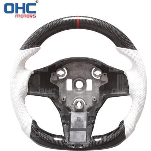 100% Real Carbon Fiber Steering Wheel compatible for Tesla Model 3