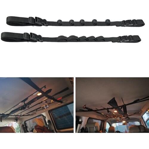 2 pcs Car Mounted Storage Rack Fishing Rod Gear Holder Vehicle Fishing Rod Rack Holder Strap Storage Car Rest Belt Carrier