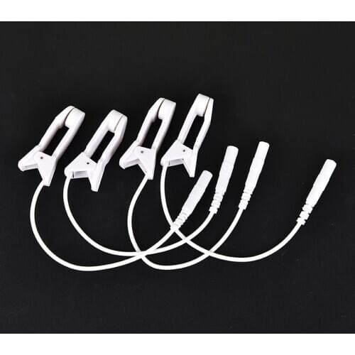 2pcs Electrode Lead Wire Connecting Cable Sleeping Aids Earclips Electrode Ear Clips Breast Nipple Ear Pain Relief Clip Tens