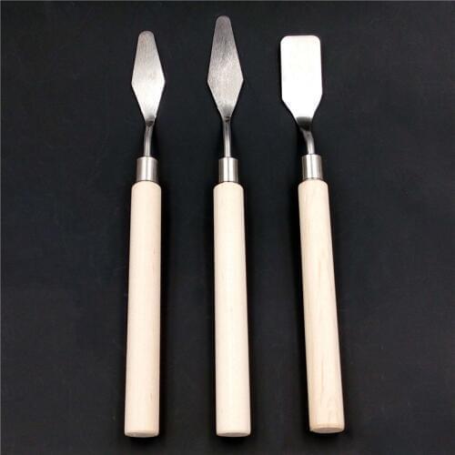 3pcs Professional Stainless Steel Artist Painting Palette Knife Kit Spatula Paint Art