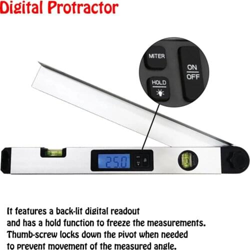 360 Degree digital Angle Finder Spirit Level 4 Magnets Inclinometer 400mm 16inch Digital level leveling protractor