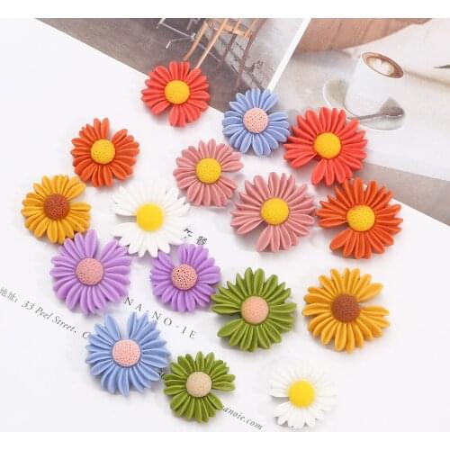 21mm 25mm 5pcs New Fashion Headband Pandent Flower Shape For Women Decration Hair Accrssories DIY Handmade