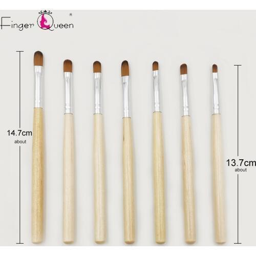 7Pcs Nail Art Brush Liner Dotting Design Acrylic Builder Flat Painting Drawing Carving Pen Gel Manicure Tool B023