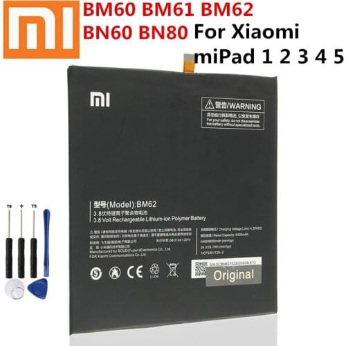Xiaomi BM62 BM60 BM61 BN60 BN80 Battery For Xiaomi miPad 1 2 3 4 5 miPad Batery mi Tab 1 2 3 4 5 BN80 IPAD 4 PLUS Battery