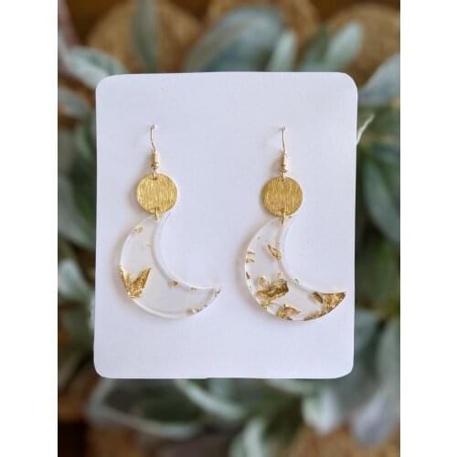 Clear Moon Acrylic Earrings