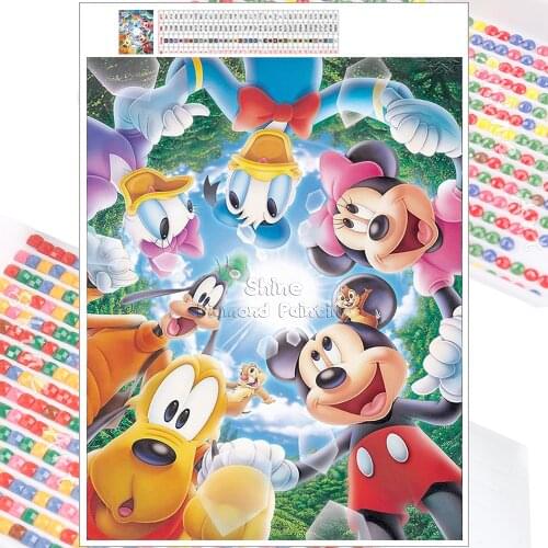Diamond Embroidery Mosaic Painting Disney Mickey Cartoon Animal 5D DIY Full Square Round Cross Stitch Mural Home Decoration