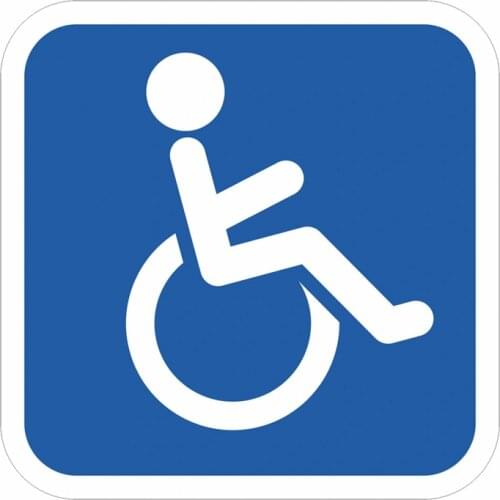 B0513# 15*15CM Self-Adhesive Decal Disabled Person Sign Car Sticker Waterproof Auto Decors on Bumper Rear Window Laptop