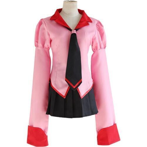 Brdwn Owarimonogatari womens Oshino Ougi cosplay costume school uniform sailor suit (top+skirt+tie)