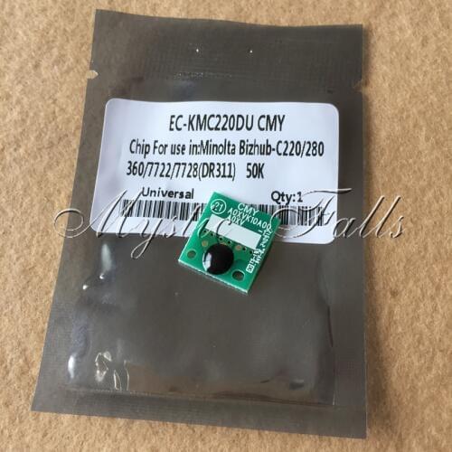 100X CMY C220 Drum Chip for Konica Minolta Bizhub C360 C280 C220 C7722 C7728 C 220 280 360 Drum Imaging Unit Reset Chip DR311
