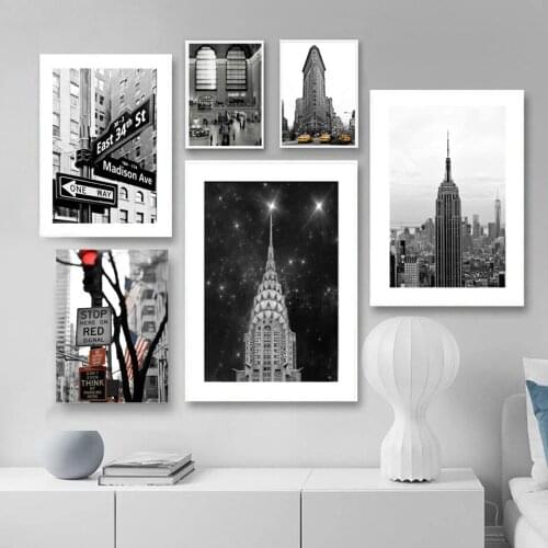 Chrysler Building New York City Sign Wall Art Canvas Painting Nordic Posters And Prints Wall Pictures For Living Room Decor