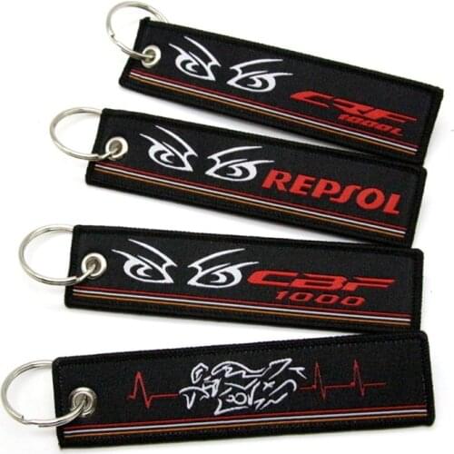 For Honda CBF1000 REPSOL CRF1000L New 2019 Motorcycle Key Chain Woven Key Ring Tag Label Chain Black Car Keychain