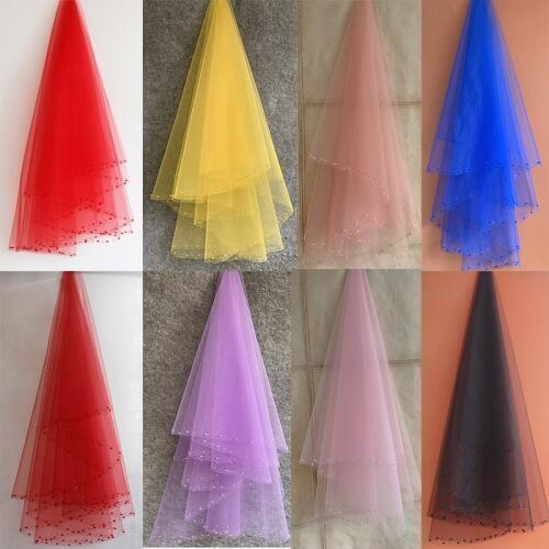 11 Colors WhiteIvory Black Cathedral Wedding Veil 1.5 M Bridal Veil Velo De Novia 3M Wedding Vail Beaded Veil Bride Voile
