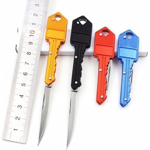 Outdoor Pocket Protable Key Fold Knife Key Chain Knife Peeler Mini Camping Key Ring Knife Tool