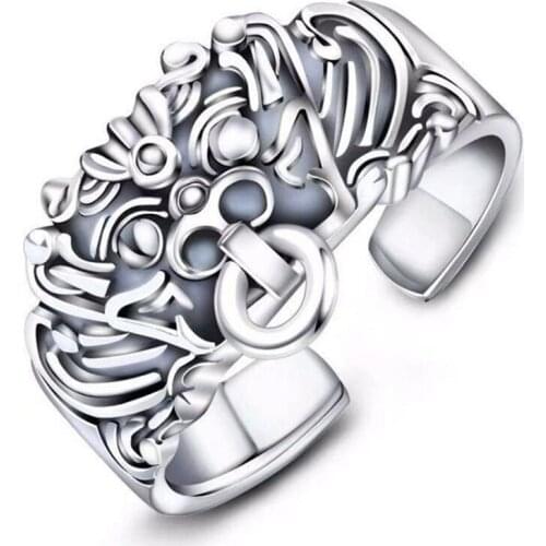 Creative Retro Domineering Roe Deer Owl Opening Mens Ring Silver Color Copper Jewelry For Party Adjustable Accessories