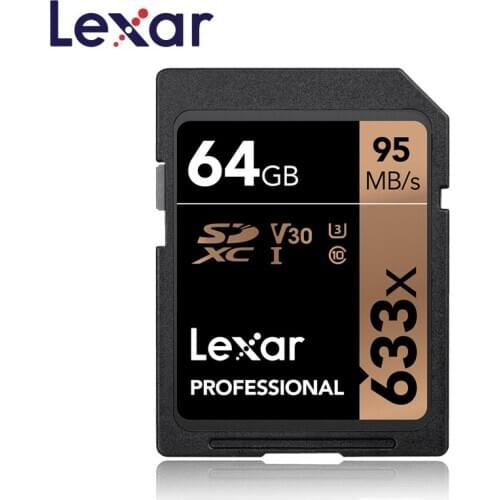 Lexar sd card 64gb 633x Memory Card Class 10 U3 SDXC carte sd 64gb 4K video memoria carte memoire for Canon Nikon camera SD Card