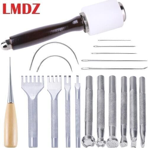 LMDZ Leather Hole Punching Craft Kit Hole Chisel Graving Stitching Punch Tools Hole Cutter DIY Handmade Leather Accessories
